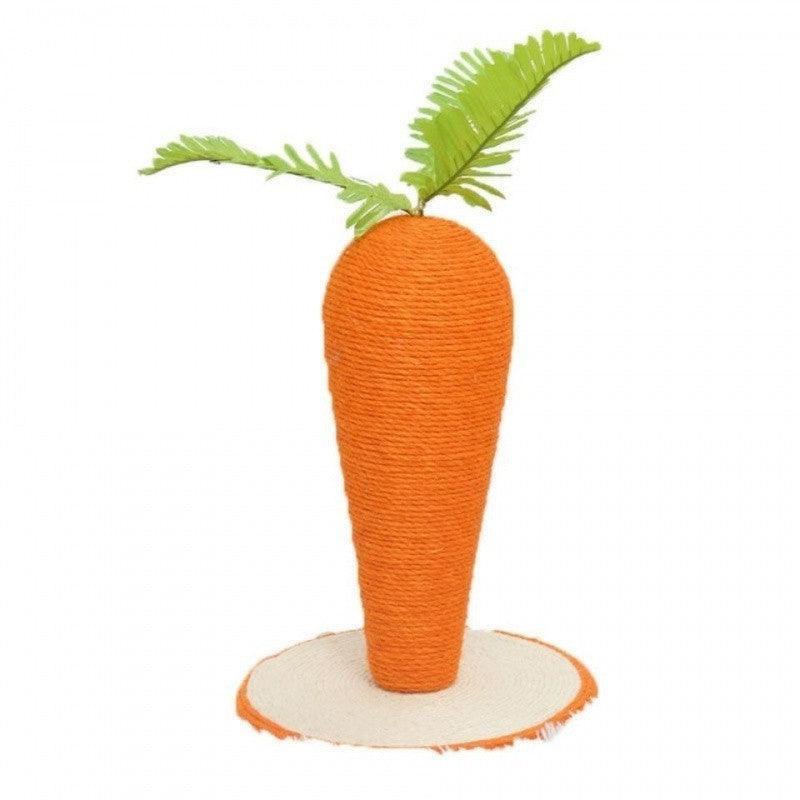 Cat scratching carrot made of sisal.