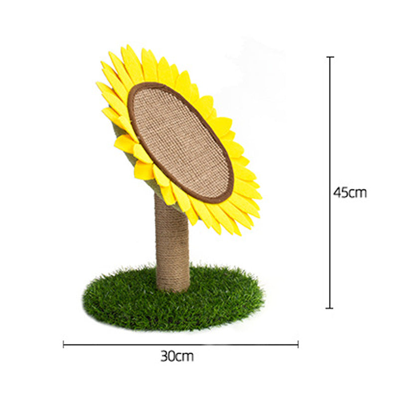 Cat sunflower scratching post made of sisal.