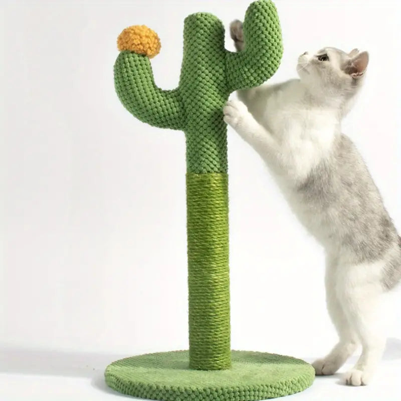 Cat cactus scratching post made of sisal.