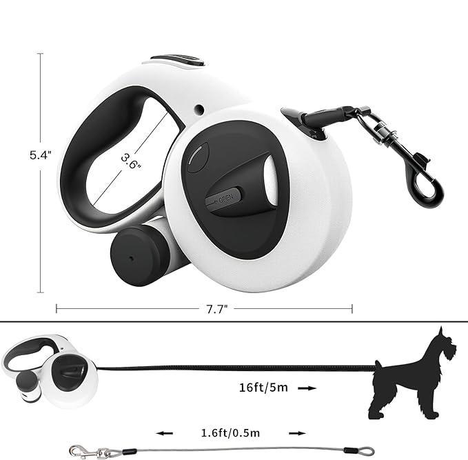 5in1 Reflective dog lead with integrated flashlight.