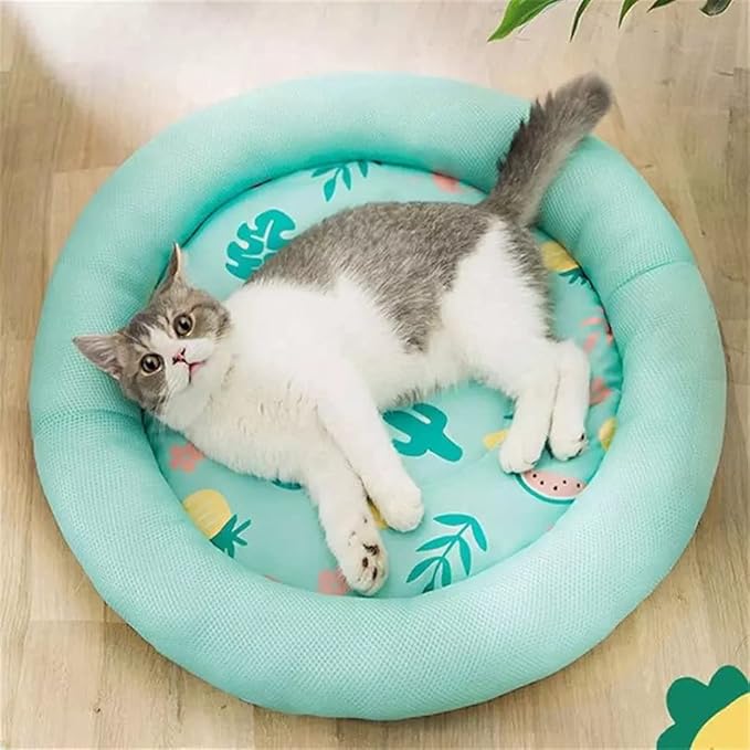 Breathable cartoon cooling mat for pets.