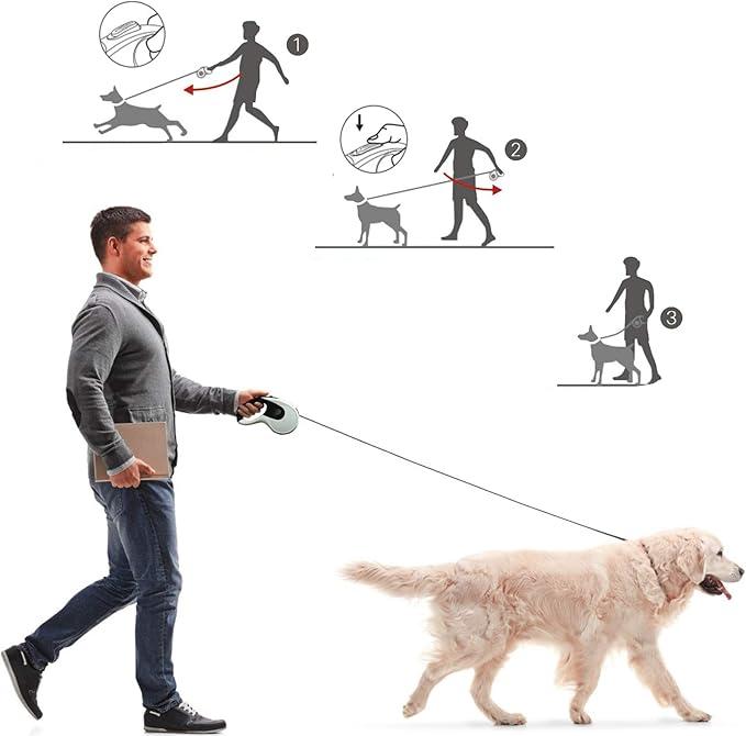 5in1 Reflective dog lead with integrated flashlight.