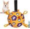 Dog ball toy with integrated pull leashes