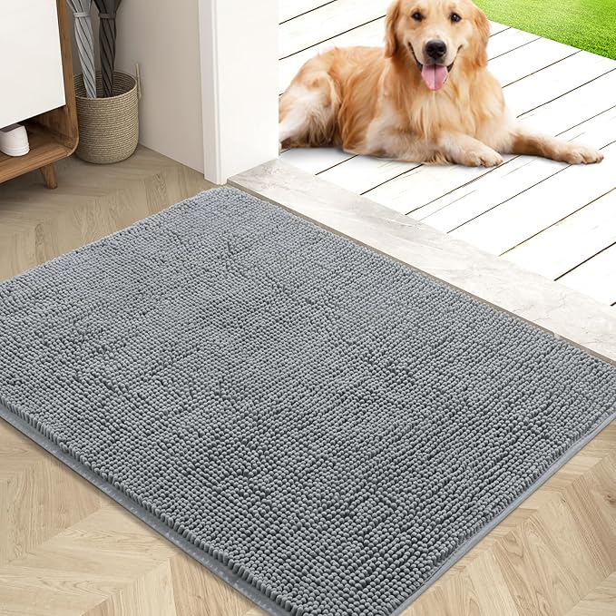 Dirt and debris trap mat for dogs.