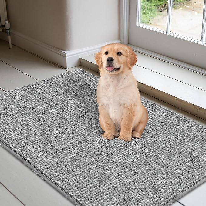 Dirt and debris trap mat for dogs.