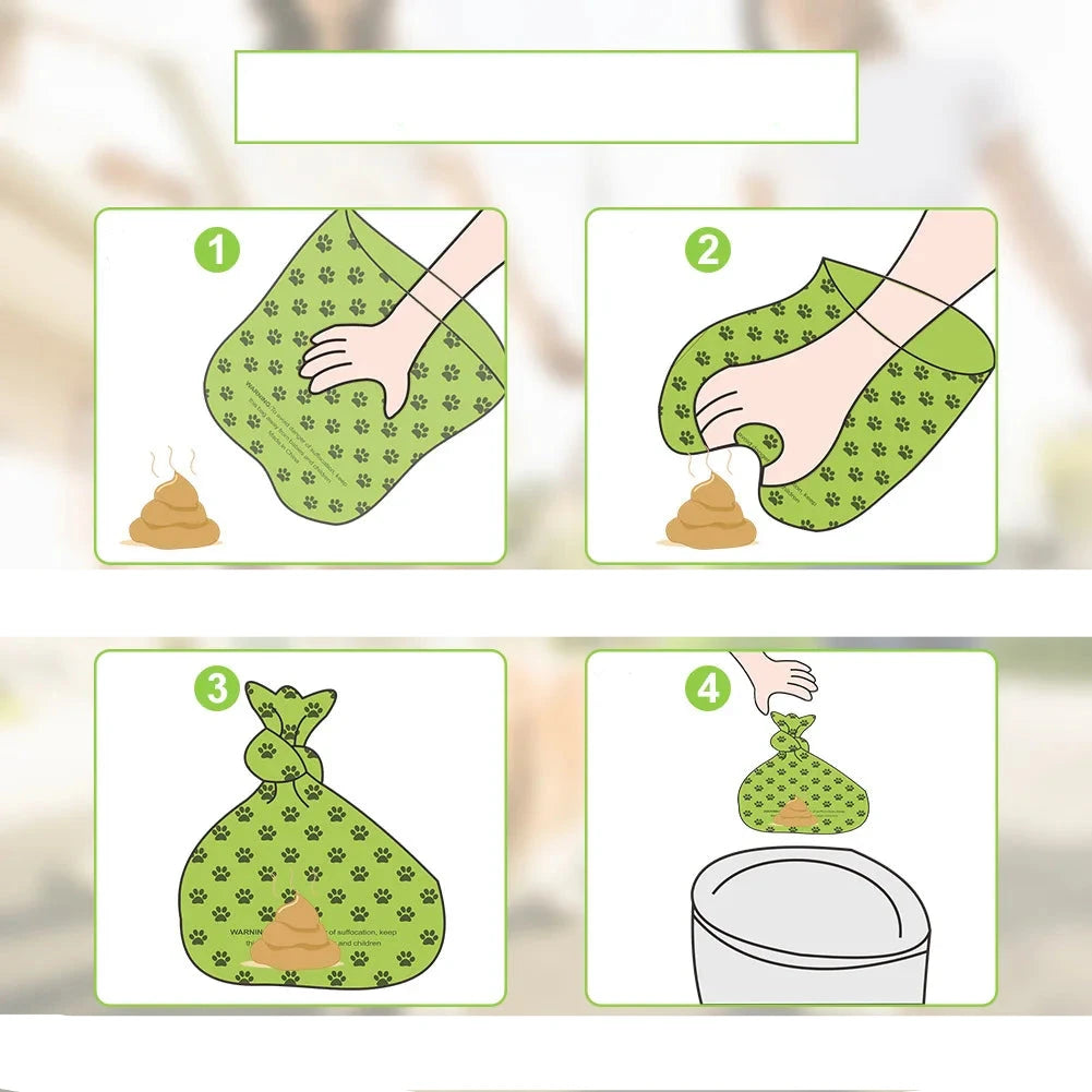 Environmentally friendly poop bags with practical dispenser.