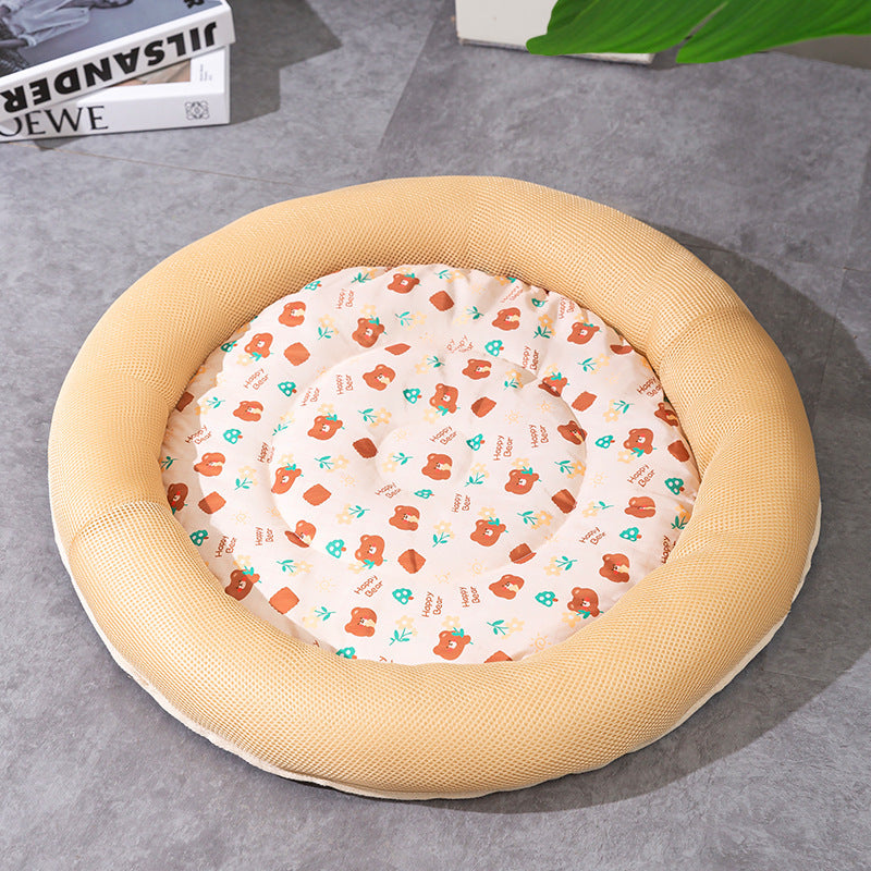 Breathable cartoon cooling mat for pets.