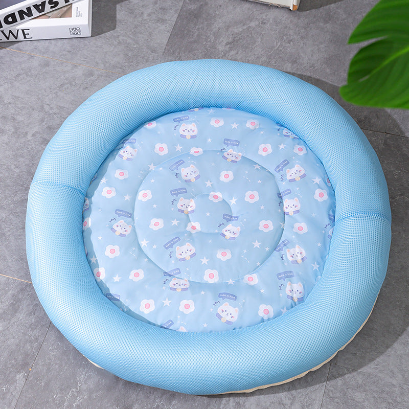 Breathable cartoon cooling mat for pets.