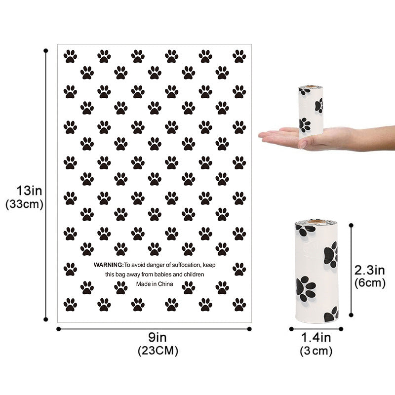 Environmentally friendly poop bags with practical dispenser.
