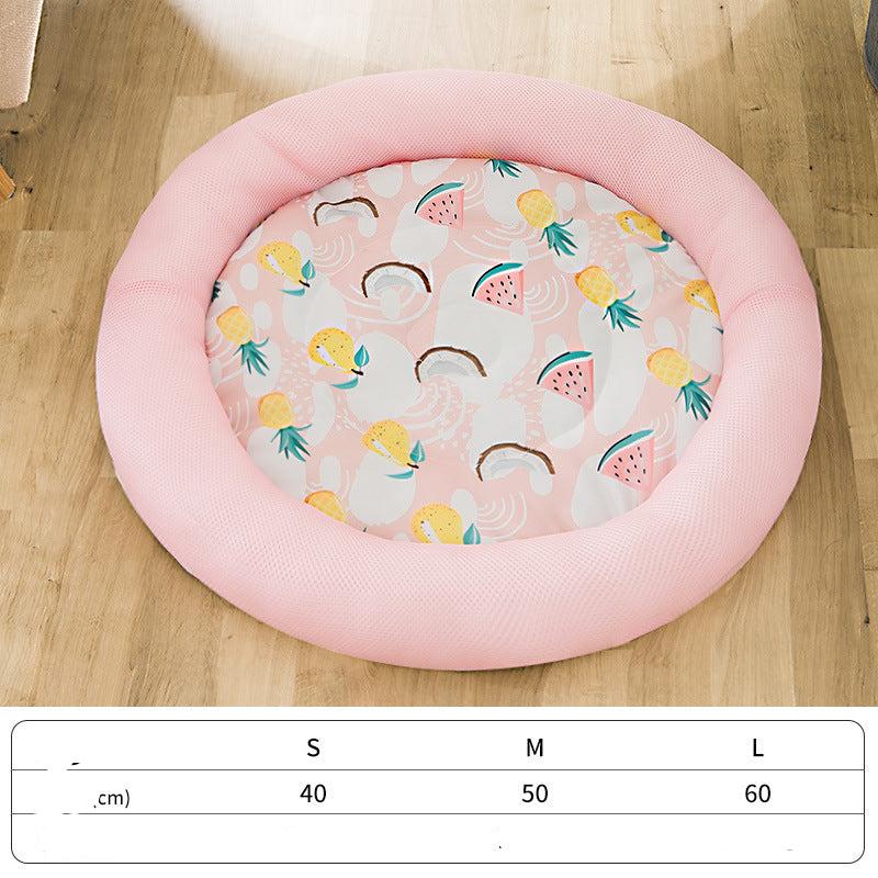 Breathable cartoon cooling mat for pets.
