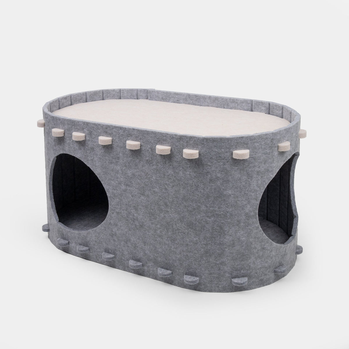 Cozy cat cave made of felt.