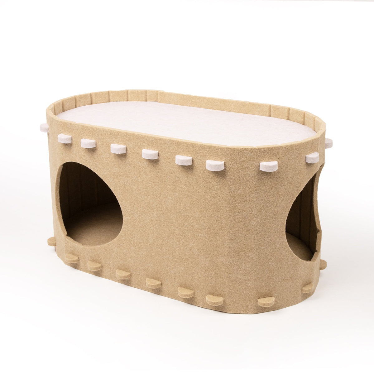 Cozy cat cave made of felt.