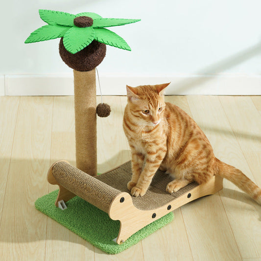 Cat palm scratching post with sun lounger.