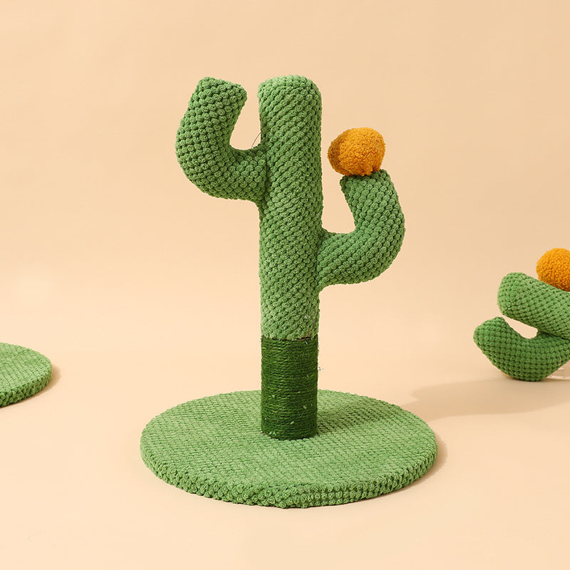 Cat cactus scratching post made of sisal.