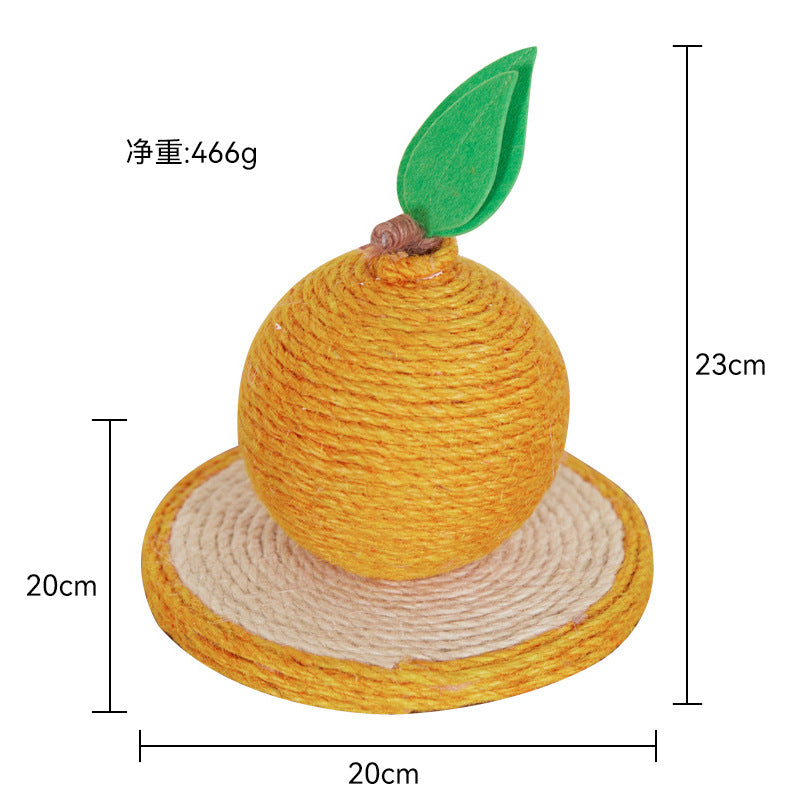 Cat scratching orange made of sisal.