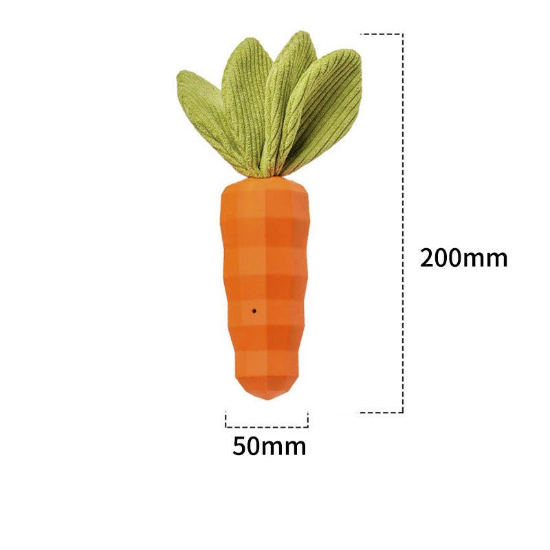 Eco-friendly natural rubber carrot for dogs.