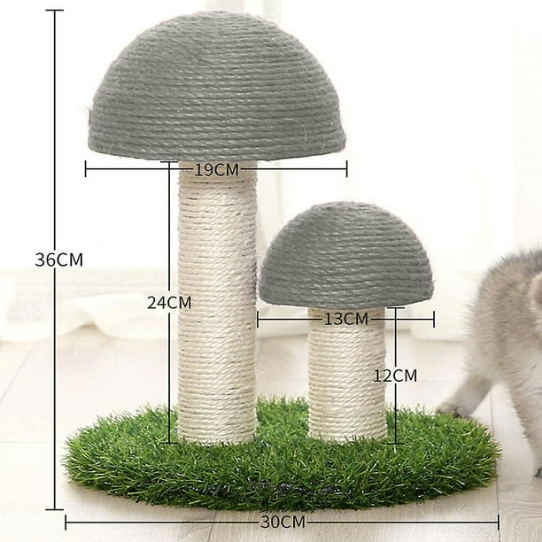 Cat mushroom scratching post made of sisal.